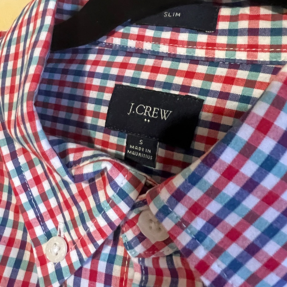 Men’s Slim Fit J Crew Button Down (Tattersall)